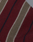 Drake's untipped club tie olive stripe bordeaux