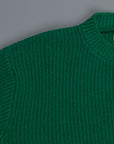 The Elder Statesman 100% cashmere medium ribbed crew Kelly Green
