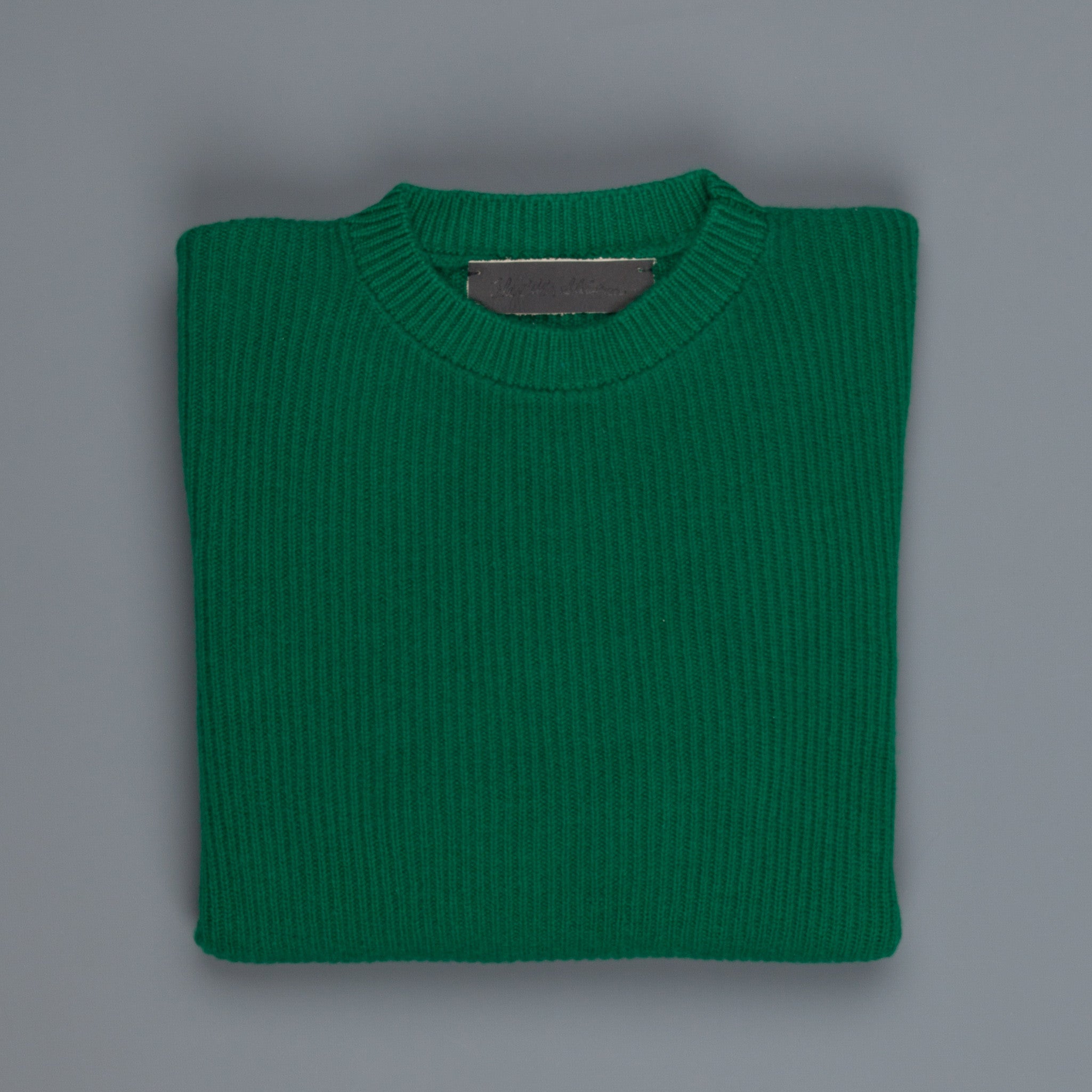 The Elder Statesman 100 cashmere medium ribbed crew Kelly Green