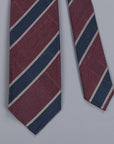 Finamore cravatta sette pieghe regimental burgundy
