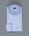 Finamore Gaeta Shirt Sergio Collar Fine Oxford Midblue