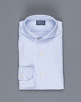 Finamore Gaeta Shirt Sergio Collar Loose Weave Blue