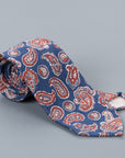 Finamore Wool Silk paisley tie marrone