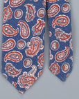 Finamore Wool Silk paisley tie marrone