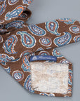 Finamore Wool Silk paisley tie marrone