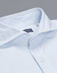 Finamore Gaeta Shirt Sergio Collar Blue Pencil Stripe