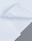 Finamore Gaeta Shirt Sergio Collar Blue Pencil Stripe