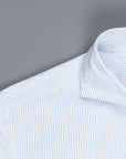 Finamore Gaeta Shirt Sergio Collar Blue Pencil Stripe