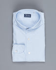 Finamore Gaeta shirt Sergio collar brushed oxford blue