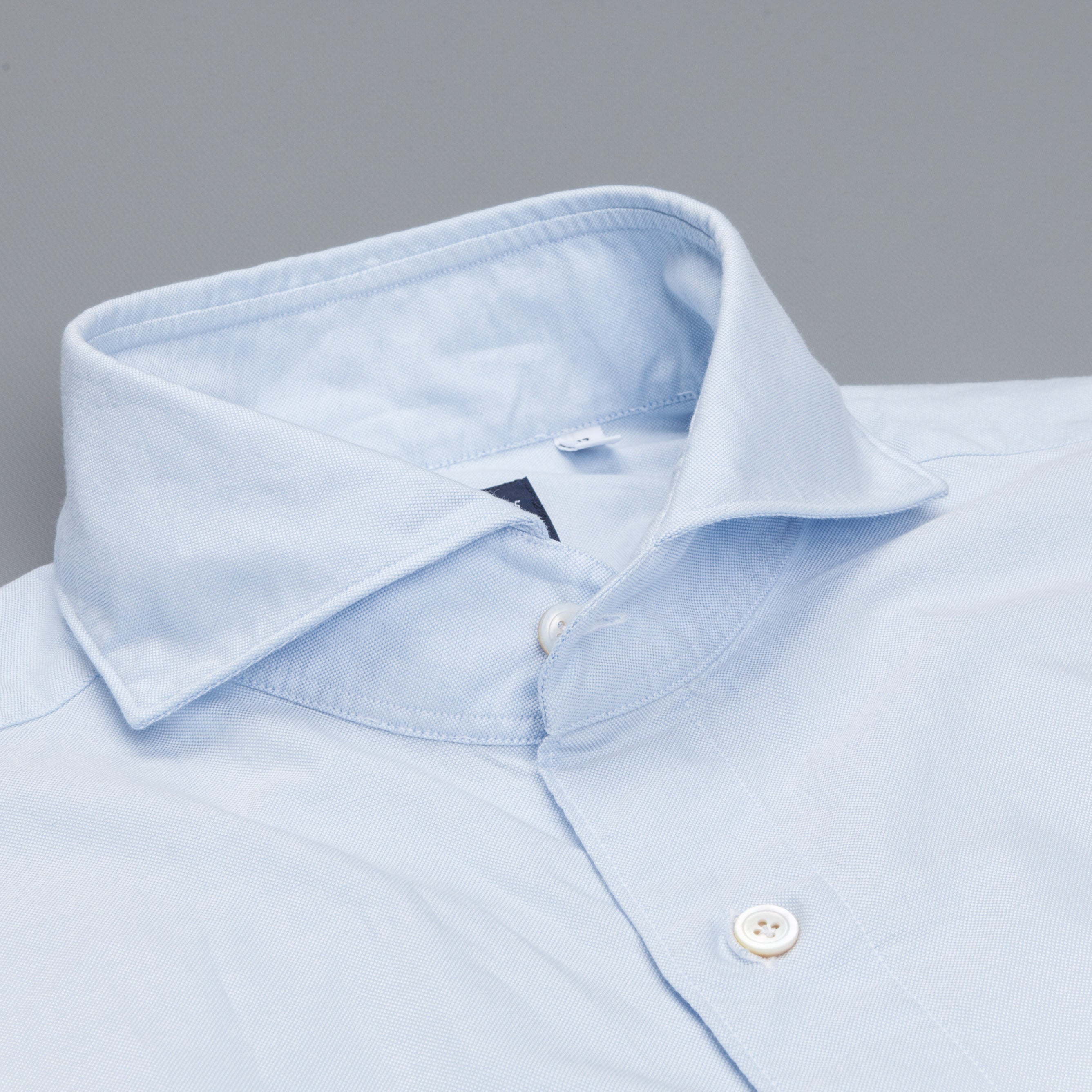 Finamore Gaeta shirt Sergio collar brushed oxford blue