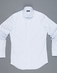 Finamore Milano shirt light blue graph check Collo Eduardo