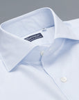 Finamore Milano shirt light blue graph check Collo Eduardo