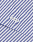 Finamore 'Traveller' Shirt Milano Fit Collar Eduardo Navy Stripe Alumo poplin
