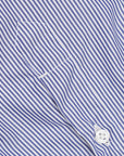 Finamore 'Traveller' Shirt Milano Fit Collar Eduardo Navy Stripe Alumo poplin
