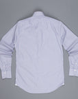Finamore 'Traveller' Shirt Milano Fit Collar Eduardo Navy Stripe Alumo poplin