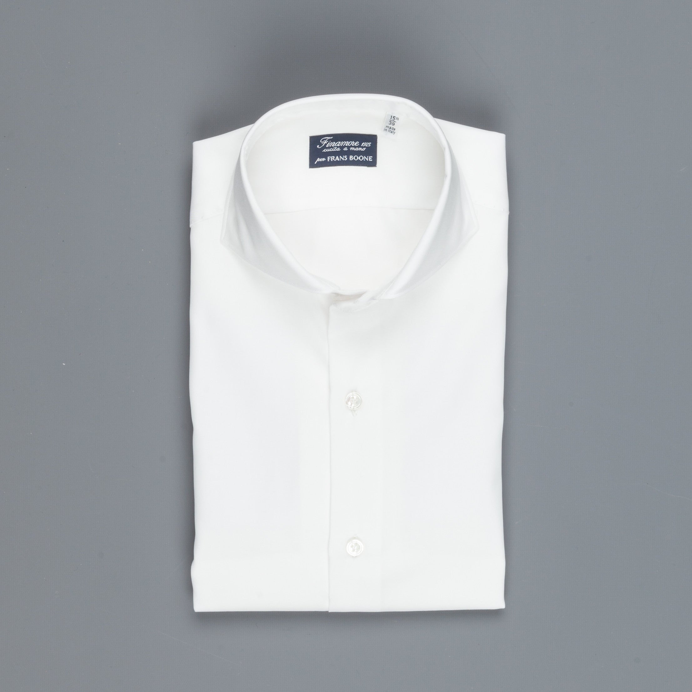 Finamore &#39;Traveller&#39; Shirt Milano Fit Collar Eduardo White Alumo twill