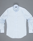 Finamore 'Traveller' Shirt Milano Fit Collar Eduardo Blue Alumo twill