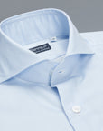 Finamore 'Traveller' Shirt Milano Fit Collar Eduardo Blue Alumo twill