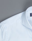 Finamore 'Traveller' Shirt Milano Fit Collar Eduardo Blue Alumo twill