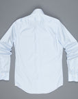 Finamore 'Traveller' Shirt Milano Fit Collar Eduardo Blue Alumo twill