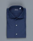 Finamore Napoli Shirt Soft Collar Eduardo Navy