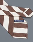 Finamore Cravatta sette pieghe sfoderata brown stripes