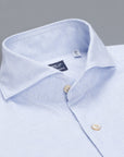 Finamore Gaeta Shirt Sergio Collar Loose Weave Blue