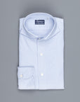 Finamore washed Tokyo shirt Sergio collar oxford Light Blue stripe