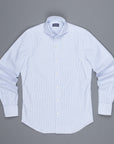 Finamore washed Tokyo shirt Sergio collar oxford Light Blue stripe