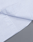 Finamore washed Tokyo shirt Sergio collar oxford Light Blue stripe