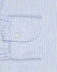 Finamore Gaeta shirt Sergio collar brushed oxford light blue stripe