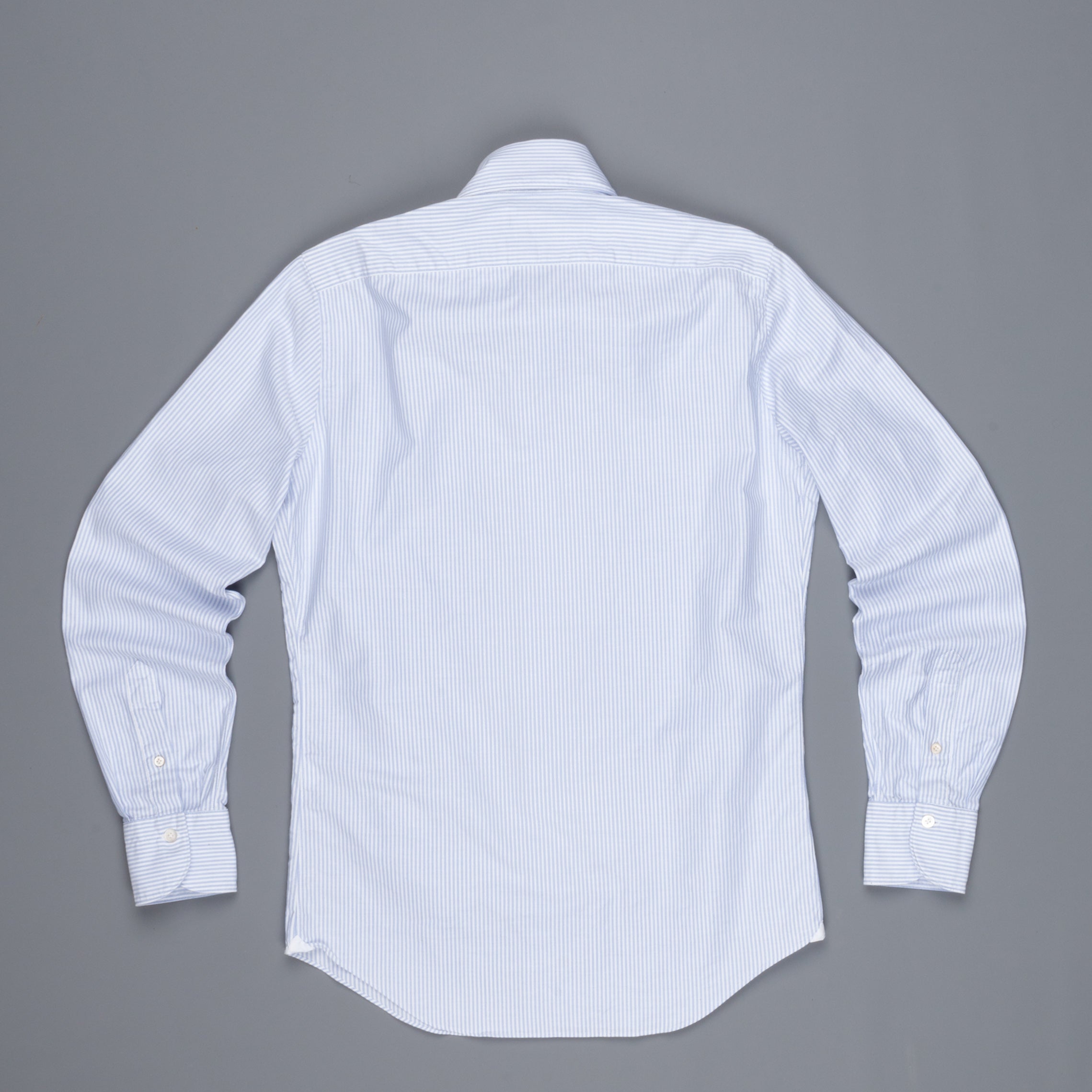 Finamore washed Tokyo shirt Sergio collar oxford Light Blue stripe