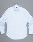 Finamore 'Traveller' Shirt Milano Fit Collar Eduardo Alumo Blue Poplin