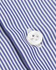 Finamore Milano Shirt soft lined Collar Sergio navy stripe Supralux Voyage Alumo