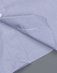 Finamore Milano Shirt soft lined Collar Sergio navy stripe Supralux Voyage Alumo