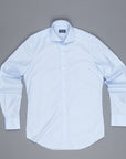 Finamore Milano Shirt Collar Eduardo Blue Alumo voyage poplin