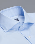 Finamore Milano Shirt Collar Eduardo Blue Alumo voyage poplin