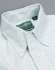 Gitman Vintage oxford button down shirt green striped