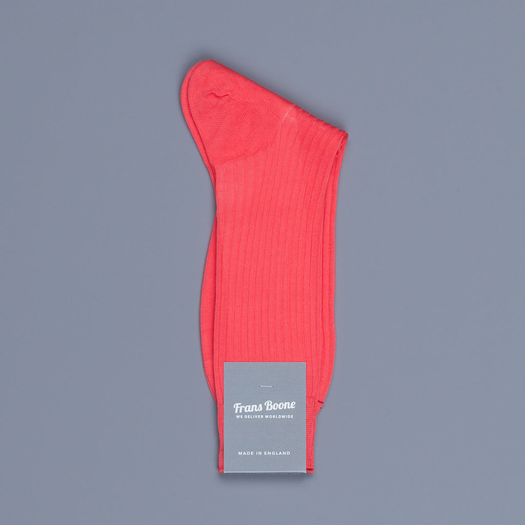 Frans Boone X Pantherella Vale Socks 100% Fil d&#39;Ecosse / Cotton lisle Coral