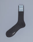 Frans Boone X Pantherella Vale Socks 100% Fil d'Ecosse / Cotton lisle Dark Grey Mix