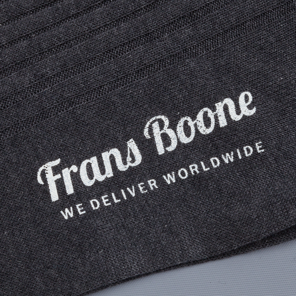 Frans Boone X Pantherella Vale Socks 100% Fil d&#39;Ecosse / Cotton lisle Dark Grey Mix