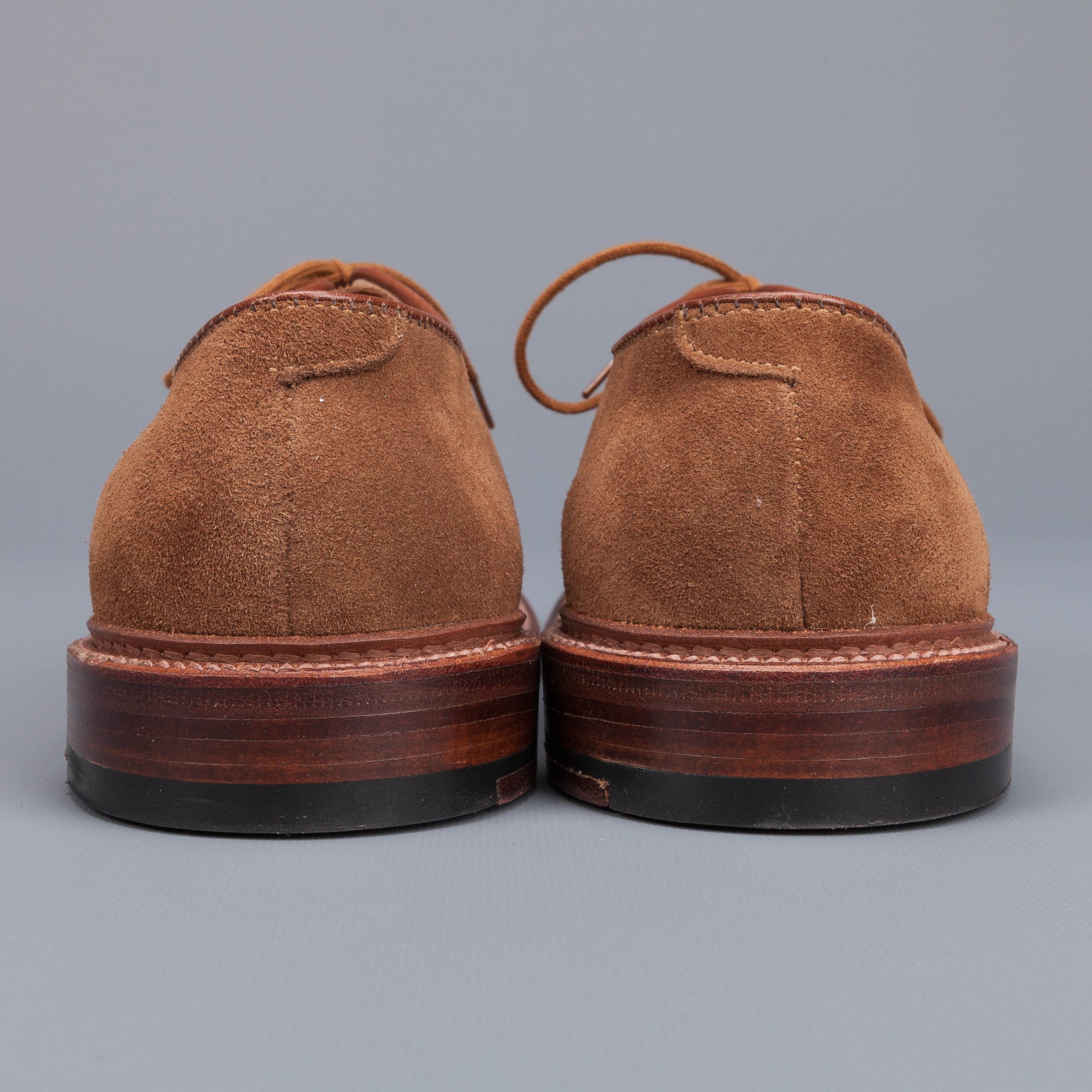 Alden unlined snuff suede plain toe blucher – Frans Boone Store display picture 1