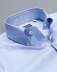 Finamore Milano Leonardo dress button down fine oxford shirt blue