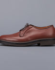 Alden plain toe blucher in brown grained leather on crepe sole