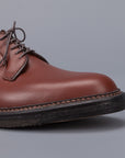 Alden plain toe blucher in brown grained leather on crepe sole