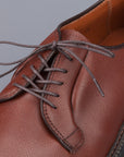 Alden plain toe blucher in brown grained leather on crepe sole