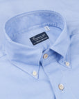 Finamore Gaeta Shirt Lucio Collar washed oxford Midblue