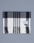 Alex Begg Jura Lambswool Scarf Ingles White & Grey