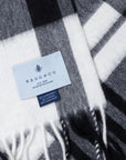 Alex Begg Jura Lambswool Scarf Ingles White & Grey