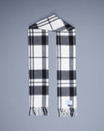 Alex Begg Jura Lambswool Scarf Ingles White & Grey